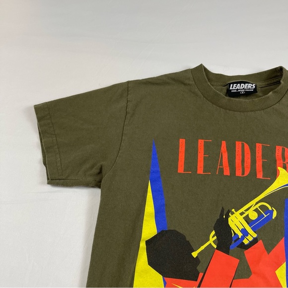 LEADERS 1354 CHICAGO LDRS "DECO" TEE SHIRT Green Made In USA Size:Small - Picture 5 of 16